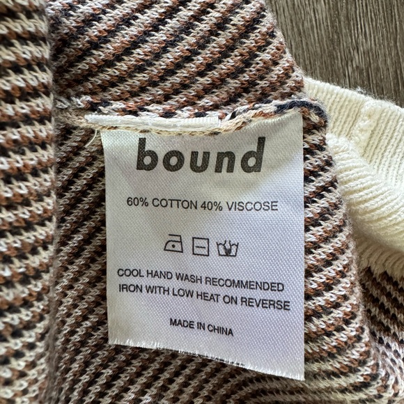 Bound Messina Knit Polo Size Small White/Brown/Black - Picture 2 of 6